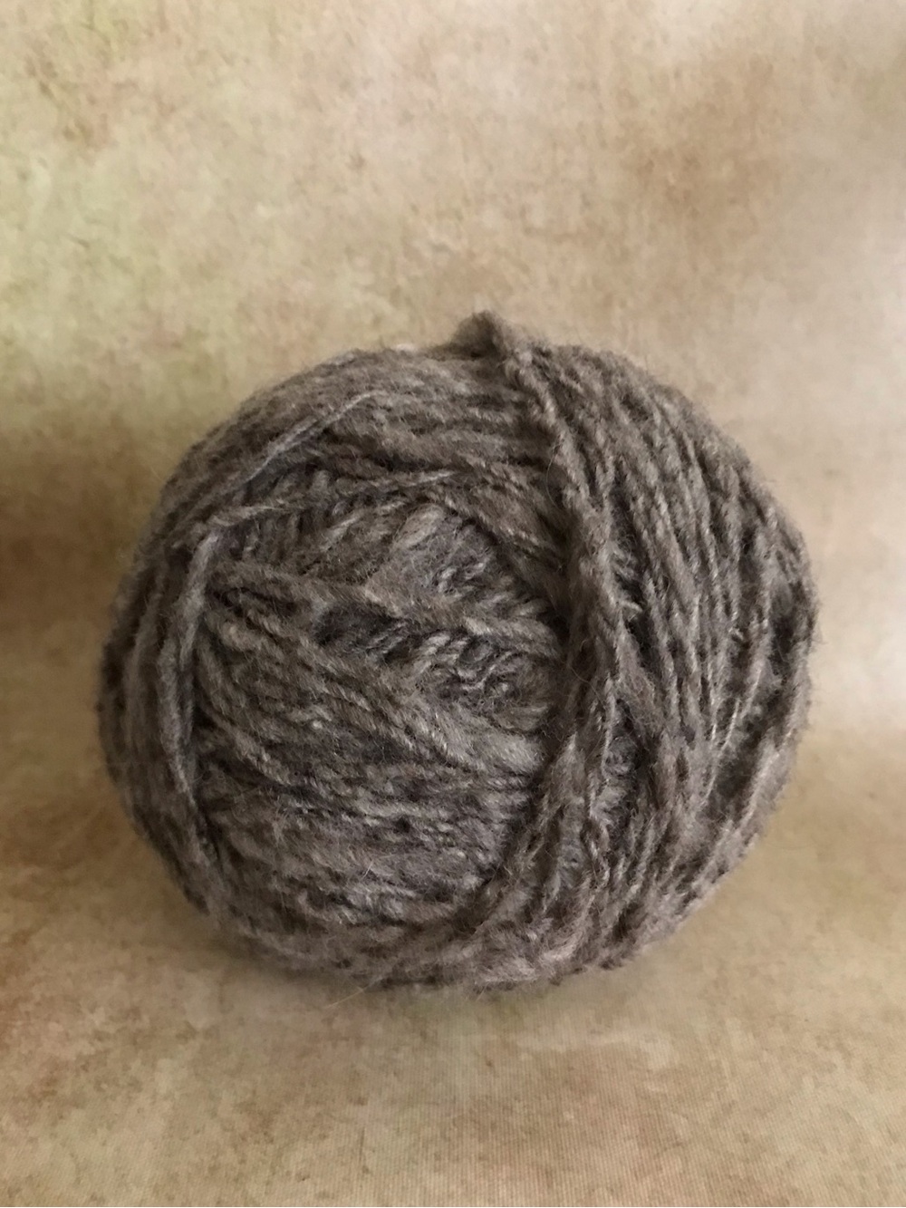 Natural Gray Wool Yarn Ball